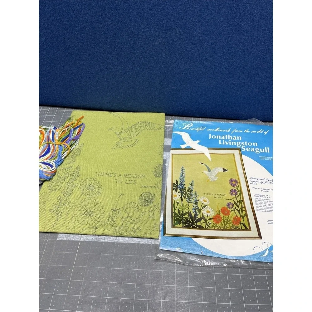 Paragon Needlecraft Crewel Stitchery There's A Reason Picture 16x20 885 NOS
